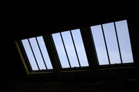 Internal view of linked rooflights